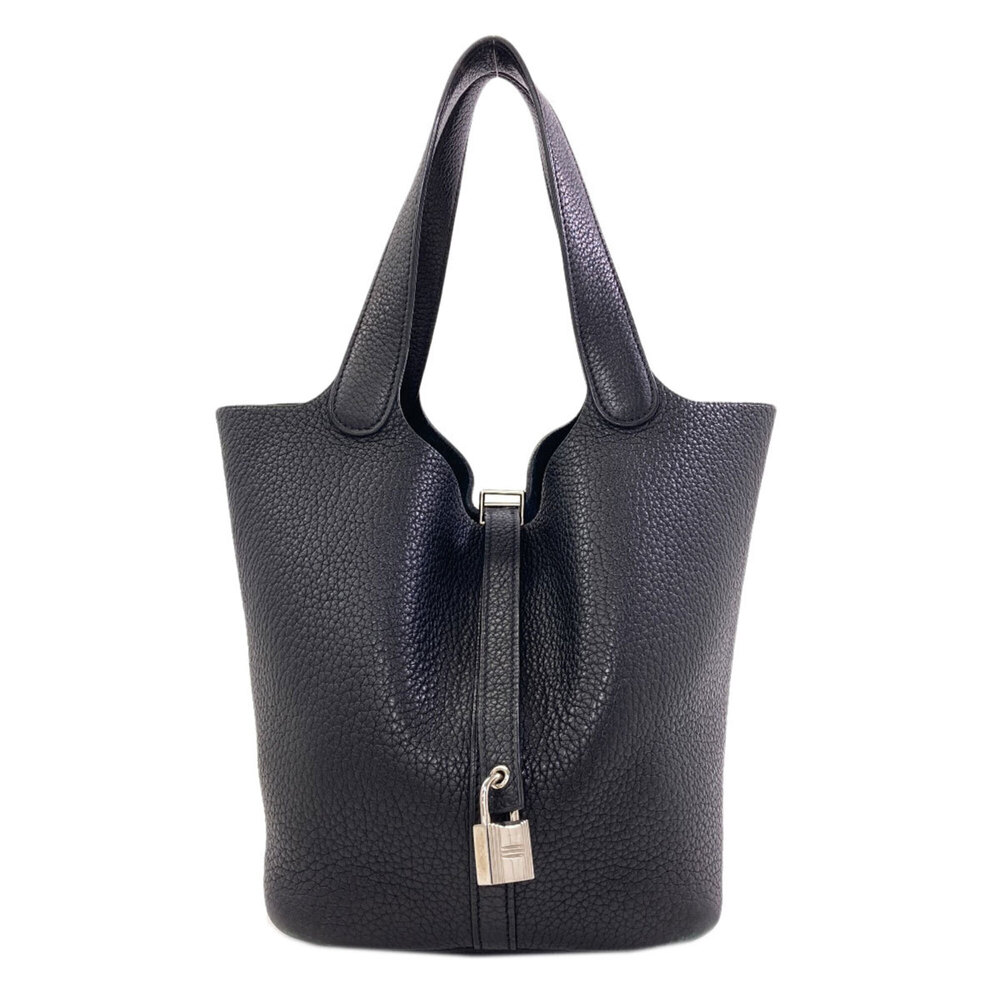 Hermes Picotin Lock MM Silver Hardware Handbag, Taurillon Leather, Women's HE...